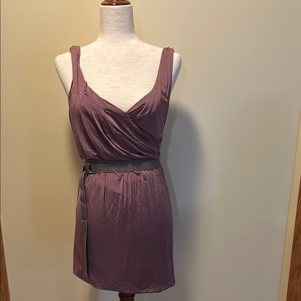 BCBG Runway Purple Sleeveless Dress/Shirt with Belt
